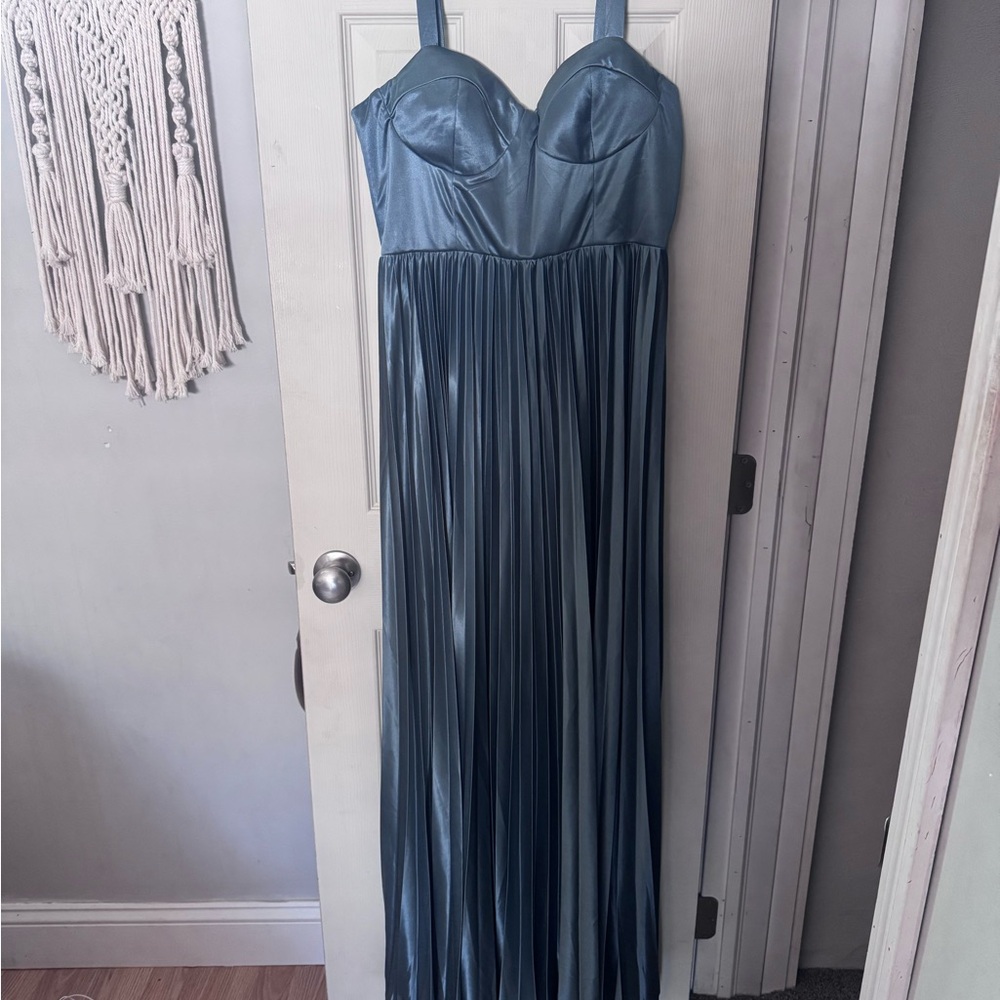 Lulu's Blue Ruched formal dress